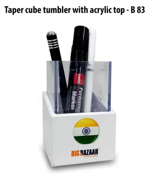 B83 ? Taper cube tumbler with acrylic top