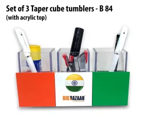 B84 ? Set of 3 Taper cube tumblers with acrylic top