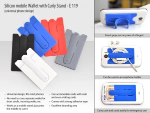 E119 ? Silicon mobile wallet with curly stand