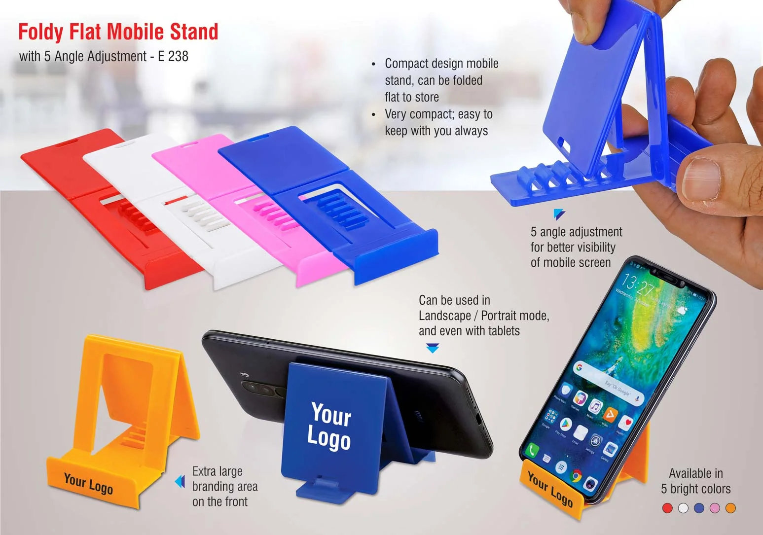 E238 ? FoldyFlat mobile stand with 5 angle adjustment