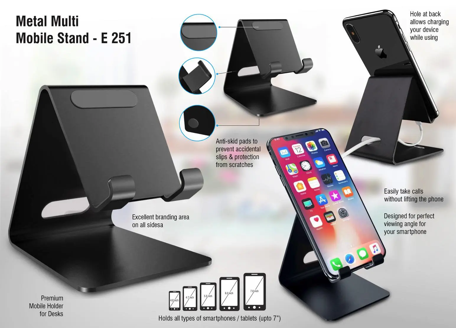E251 ? Metal universal mobile stand