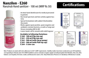 E260 ? Nanzilon / Nanzirub Hand sanitizer (100 ml) | MRP 50