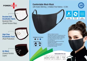 E284 ? Comfortable 3 layer Mesh Mask with Inside stitching | Irritation free fabrics | Carrying Pouch Included