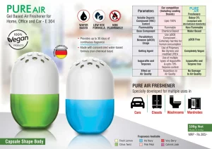 E304 ? Pure Air: Gel based air freshener for Home, Office and Car | Capsule shape | Net 100 grams | MRP 385