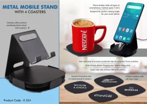 E324 ? Metal mobile stand with 4 Coasters