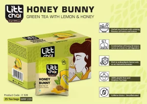 E328 ? Litt Chai Hunny Bunny Green Tea with Lemon & Honey | 25 Tea bags | MRP 229