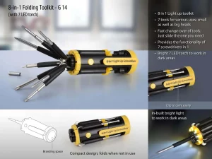 G14 ? Folding toolkit with 4 LED torch