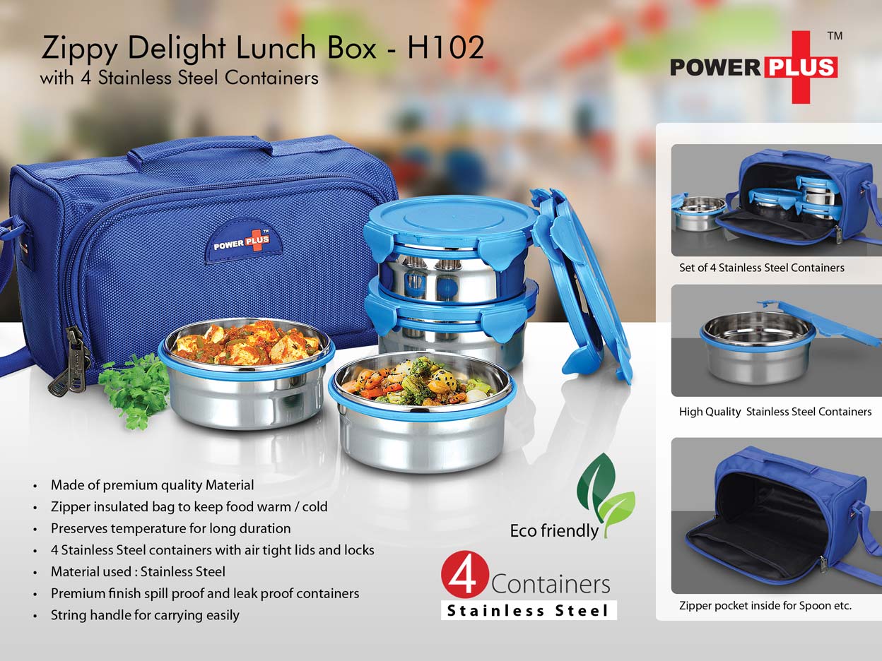 H102 Zippy Delight: 4 container Lunch Box