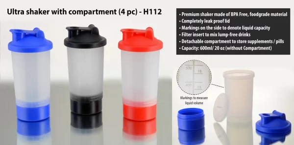 H112  Ultra shaker with compartment