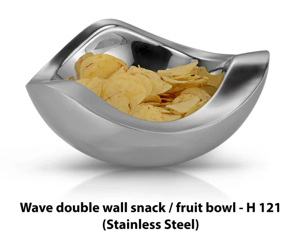 H121  Wave Double wall Fruit Bowl