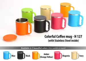 PP-H127  Colorful SS coffee mug (with box)