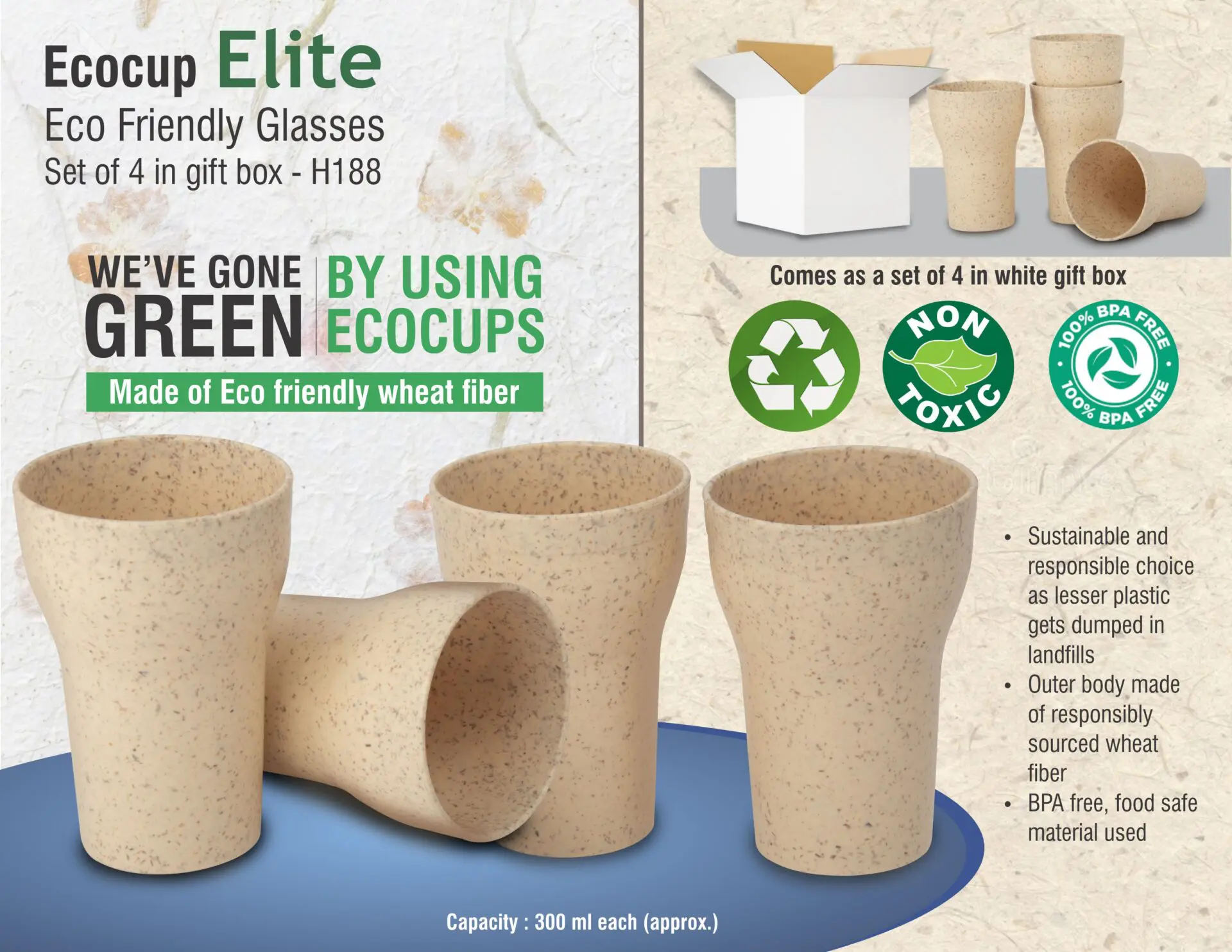 H188 EcoCup Elite: Eco Friendly Glasses