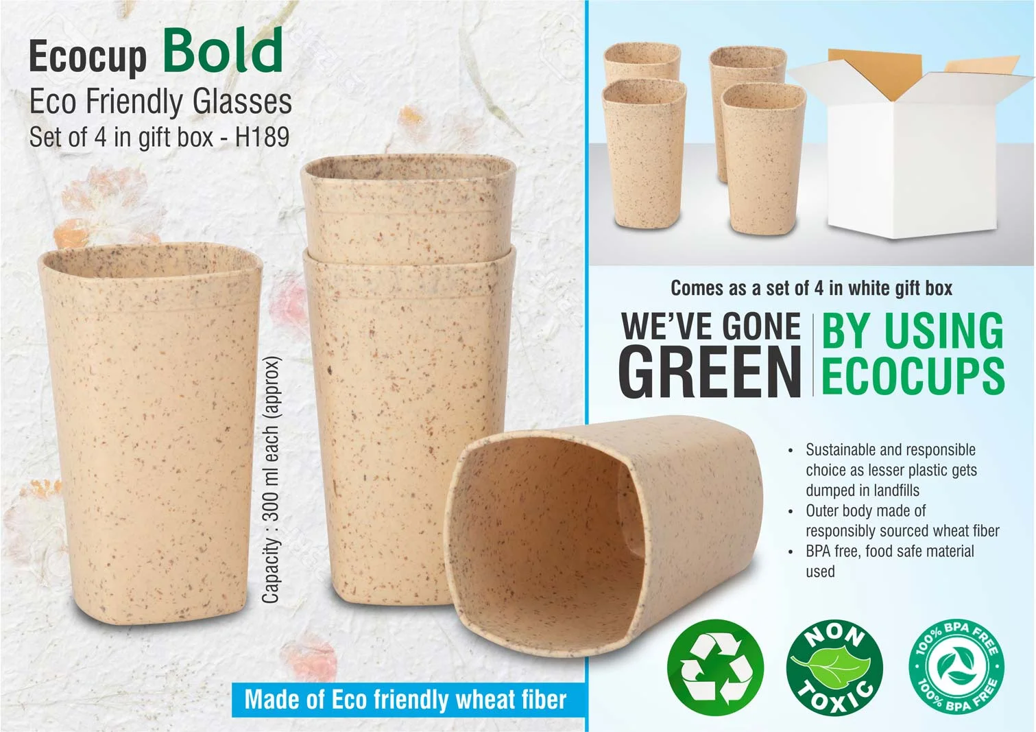 H189 EcoCup Bold: Eco Friendly Glasses