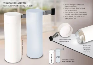 H190 ? Fashion Glass bottle with outer Plastic body