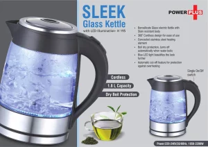 H195  Sleek Glass kettle with LED (1.8 L)