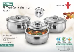 H211  Dura Premium Stainless steel Air tight Casserole