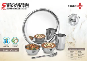 H213  5 pc Stainless Steel Dinner Set