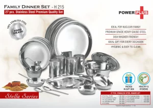 H215  Family Dinner Set: 27pcs. Stainless Steel
