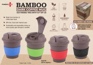 PP-H222a  Bamboo Dark Coffee mug: Eco Friendly Mug