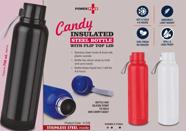 PP-H248  Candy: Insulated Steel Bottle 750ML