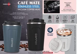 PP-H276  Cafe Mate: Stainless Steel Vacuum Coffee Mug