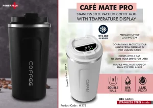 PP-H278  Cafe Mate Pro: Stainless Steel Vacuum coffee Mug