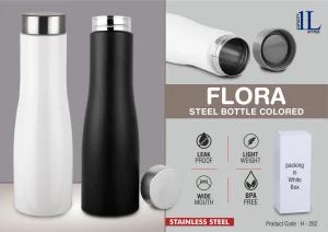 H282  Flora Steel bottle Colored -1L