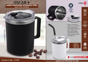 PP-H287  Oscar+: Large Insulated SS coffee Mug