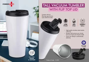 PP-H292  Tall Vacuum Tumbler with Flip top lid