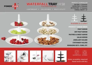H58  3 Pcs Waterfall Tray