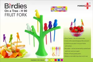 H90  Birdies on a Tree Fruit Fork Set