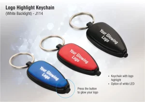 J114  Logo highlight keychain (white backlight)