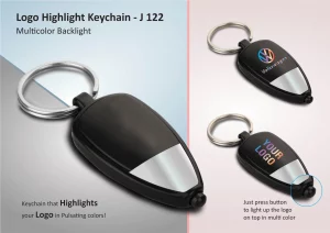 J122  Two tone Logo highlight keychain (multicolor backlight)