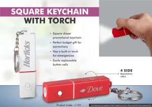 J129  Square Keychain with torch