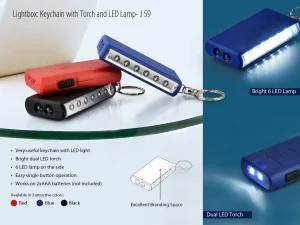 J59 Keychain with torch and 6 LED lamp