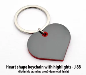 J88  Heart shape keychain with highlights