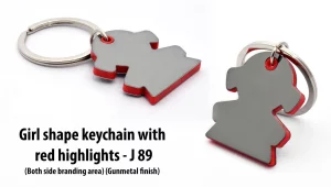 J89  Girl shape keychain with highlights