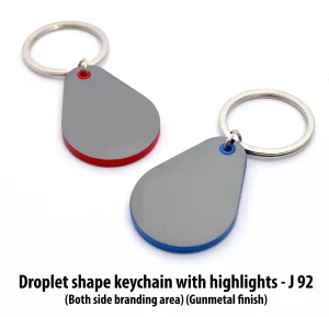 J92  Droplet shape keychain with highlights