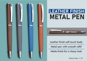 L-157 Leather Finish Metal Pen