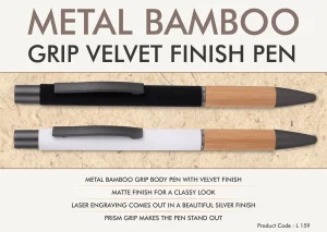 L-159 Metal Bamboo Grip Velvet Finish Pen