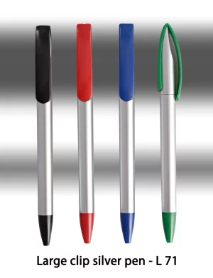 L-71  Large clip silver pen